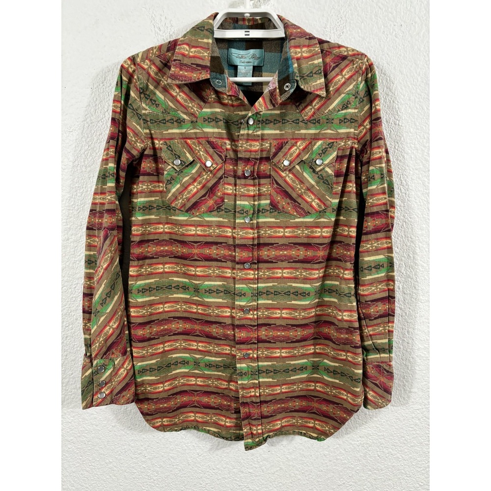 Tasha Polizzi Collection Shirt Womens Small Multicolor Western Pearl Snap Aztec